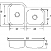 cs-214-eb-tecnica-tarja-subontar-acero-inoxidable-para-cocina-granito-cuarzo-resina-acero inoxidable equipo para cocina electrodomésticos tarja irregular 2 tinas