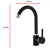 llave mezcladora de cocina economica meer monterrey mayoreo color negro mate cuello fijo MZM8111