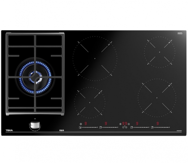 parrillas hibridas teka gas e inducción hierro fundido y vitrocerámica 5 quemadores gas lp natural 220 JZC 95314 ABB BK 112570125