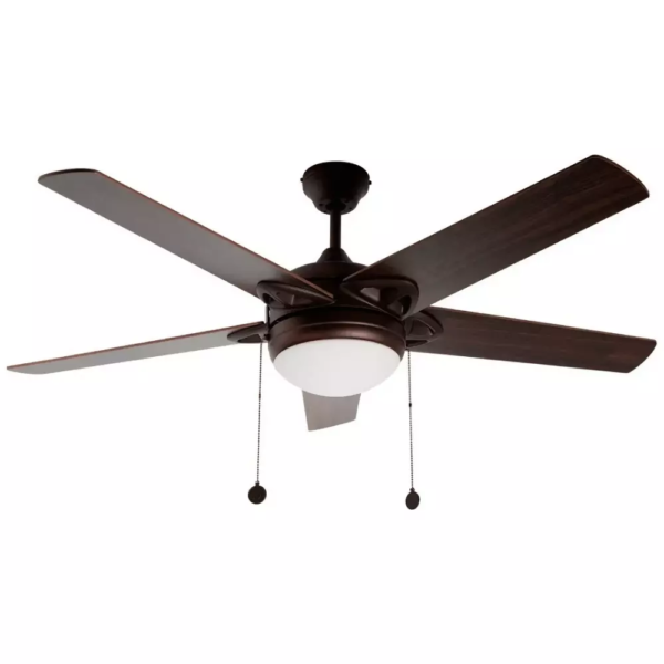 Ventilador De Techo 52 Bronce 40w 5 Aspas Reversible 2 Luces