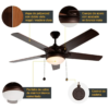 Ventilador De Techo 52 Bronce 40w 5 Aspas Reversible 2 Luces